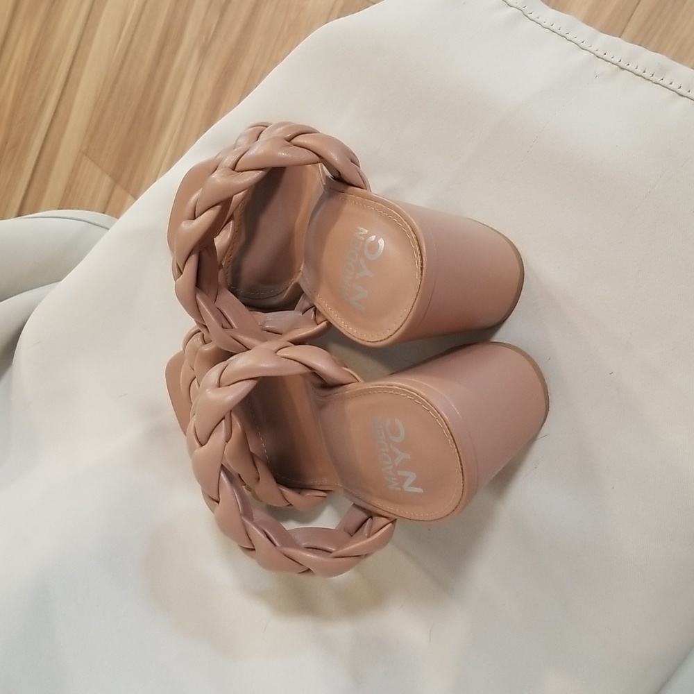 Madden NYC braided backless sandal Blush Color NWoT womens size 8 - Picture 4 of 5